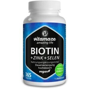 Vitamaze Biotin 10,000 mcg with zinc and selenium, 365 tablets